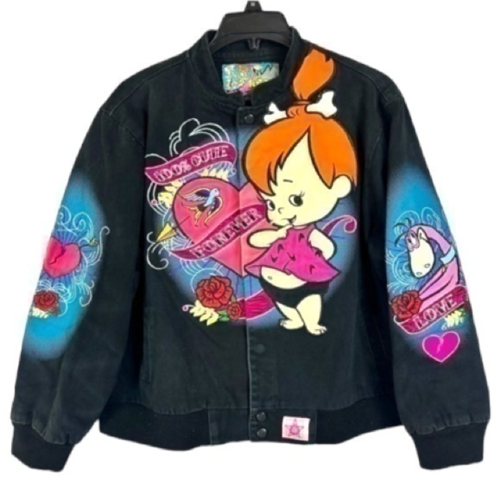 Vintage Flintstones Jacket kids size 2X / 14/16 by JH Design